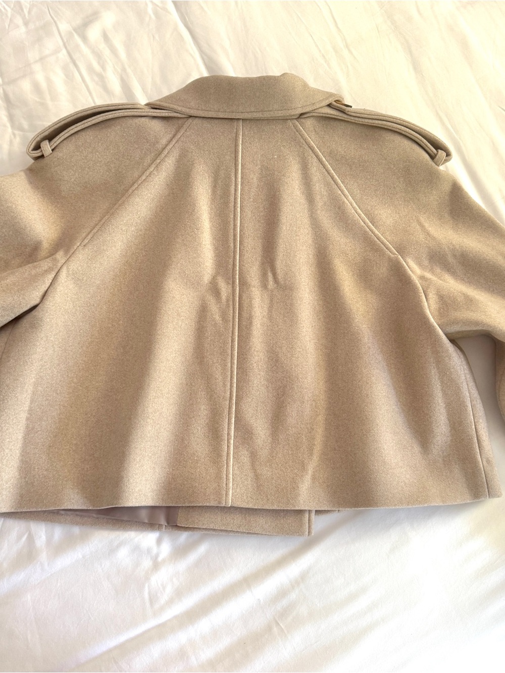 ASOS Tailored Double-Breasted Trench Jacket - Oatmeal - Picture 8 of 8